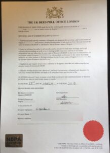 Change of name deed