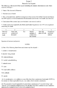 Coroners report