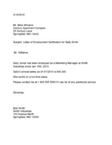 Letter from an employer