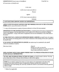Sheriff Court document
