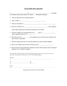 Statutory declaration