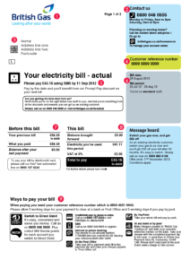 Utility bill