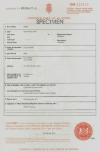 Adoption Certificate